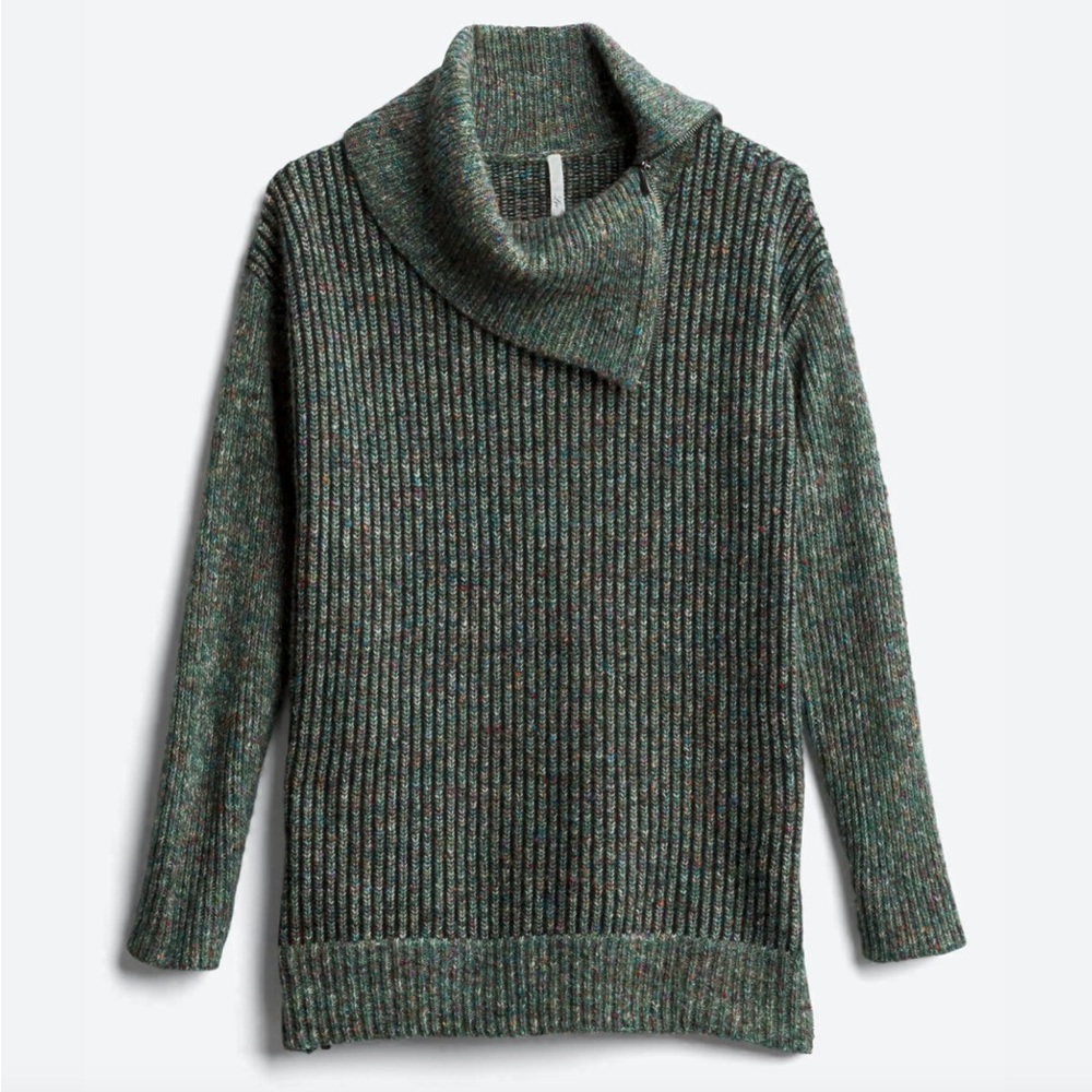 Leo & Nicole NWT Tamara Cowl Neck Zipper Detail Cotton Blend Pullover Size Small
